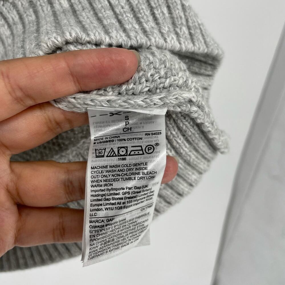 Gap Cotton Knit Gray Pullover Sweater Size Small - Picture 6 of 6